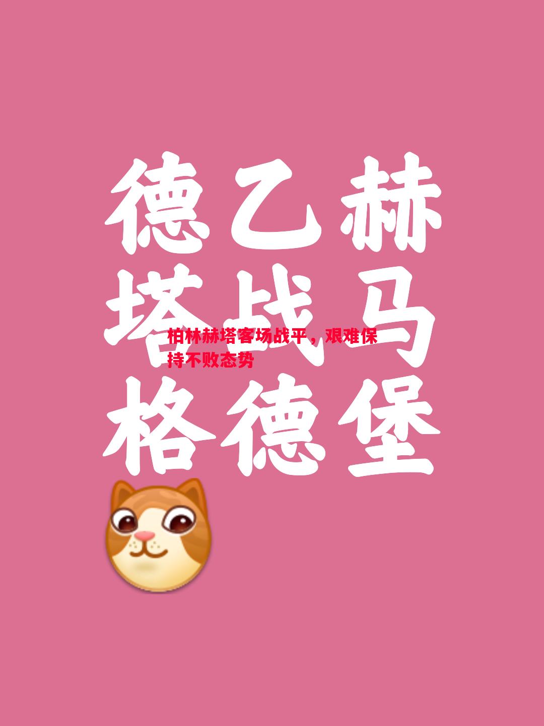 柏林赫塔客场战平，艰难保持不败态势